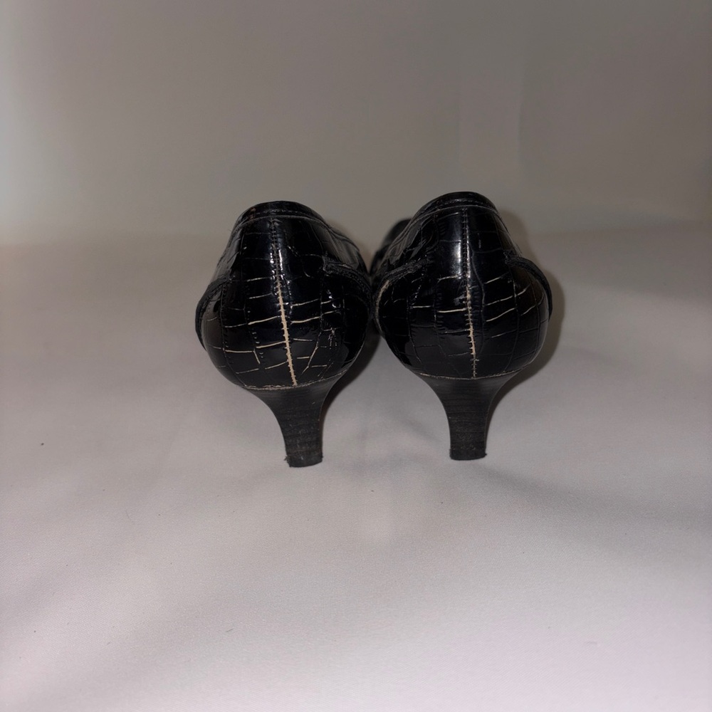 Bandolino‎ Block Heel Loafers Womens  Synthetic Black Croc Style Size 6.5 - Picture 4 of 6